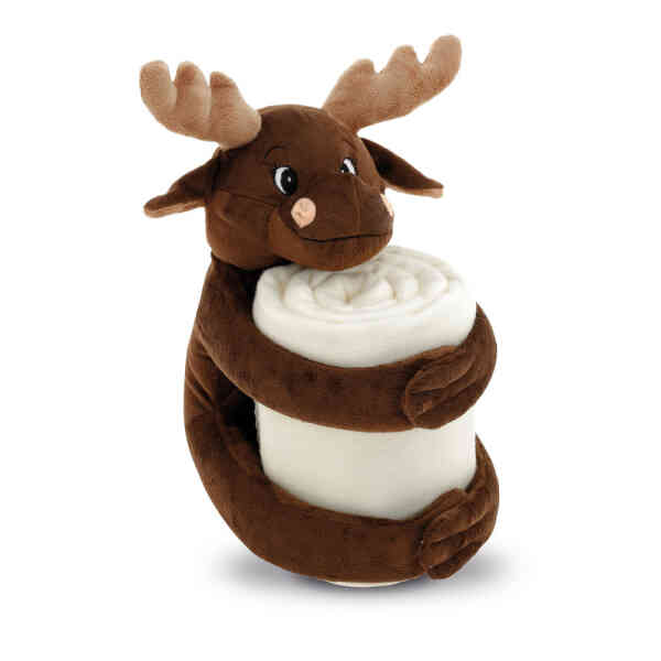 Promotivna deka s plišanom igračkom Moose  | Reklamni promo pokloni | Promopoint.hr