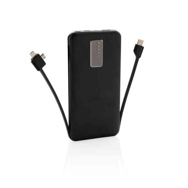 Promotivna prijenosna baterija za mobitel 10.000 mAh s integriranim kablom