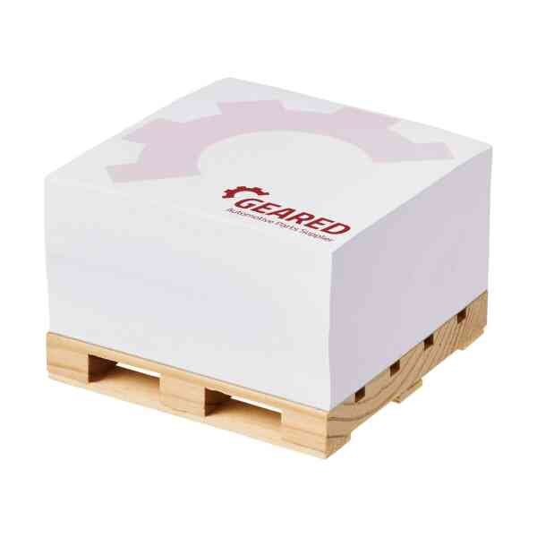 Promotivni memo blok na drvenoj paleti 1B 100x100 Blok-Mate® I Promotivni poslovni pokloni I Promopoint.hr