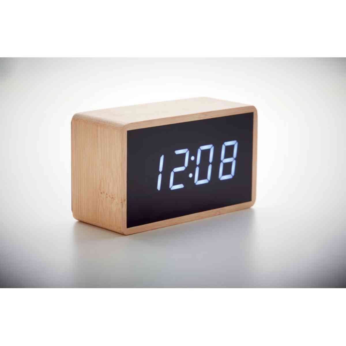 LED sat budilica od bambusa Miri Clock | Poslovni pokloni | Promopoint.hr