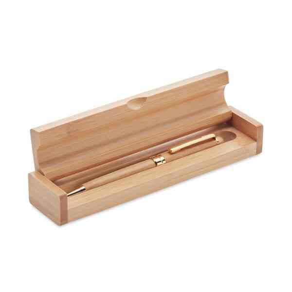 Kemijska olovka od bambusa u kutiji Etna | Promotivni poslovni pokloni | Promopoint.hr