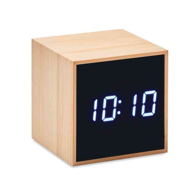 LED sat budilica od bambusa Mara Clock | Promotivni poslovni pokloni | Promopoint.hr