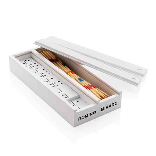 Mikado i domino u drvenoj kutiji Deluxe | Poslovni pokloni s tiskom| Promopoint.hr