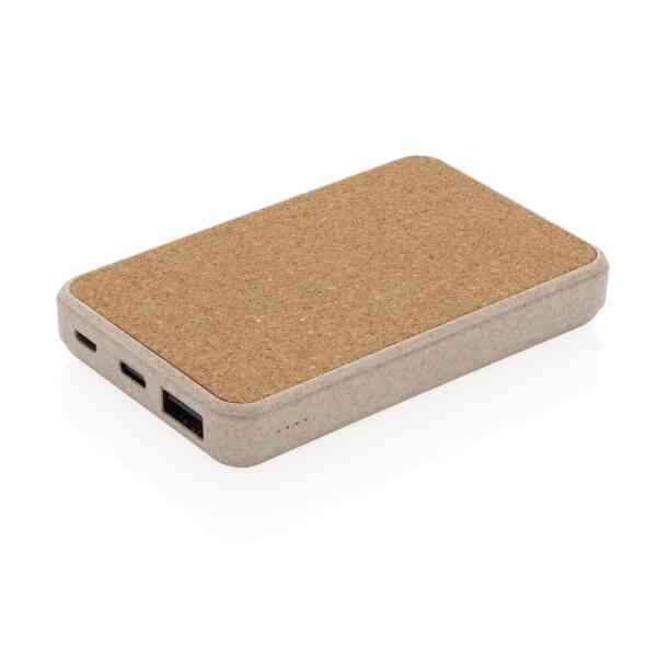 Džepni powerbank 8.000 mAh od pluta i pšenične slame| Poslovni promo pokloni | promopoint.hr