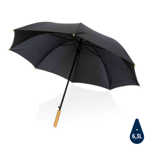Kišobran s ručkom od bambusa i automatskim otvaranjem 27" Impact AWARE™ RPET 190T | Poslovni promo pokloni | promopoint.hr
