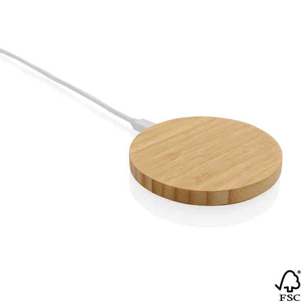 Bežični punjač od bambusa 10w s USB-om | Poslovni promo pokloni | promopoint.hr
