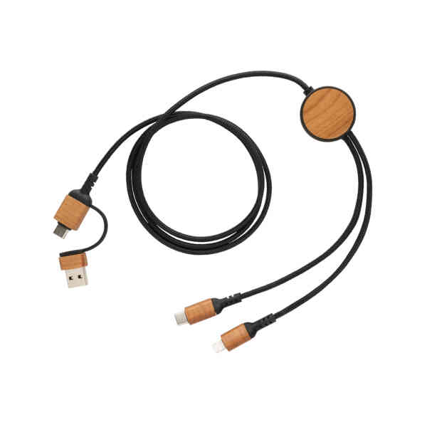 Ohio RCS certificirani kabel od reciklirane plastike 6-u-1 | Poslovni promo pokloni | promopoint.hr
