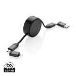 Terra RCS 6 u 1 kabel na uvlačenje od recikliranog aluminija | Poslovni promo pokloni | promopoint.hr