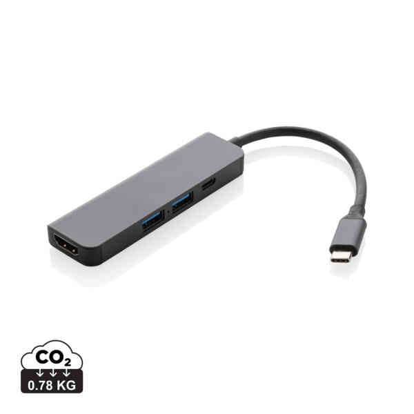 Terra RCS čvorište od recikliranog aluminija s HDMI ulazom | Poslovni promo pokloni | promopoint.hr