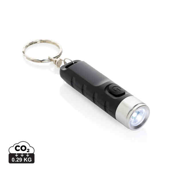 Globix RCS reciklirana plastična USB svjetiljka s privjeskom za ključeve koja se može ponovno puniti | Poslovni promo pokloni | promopoint.hr
