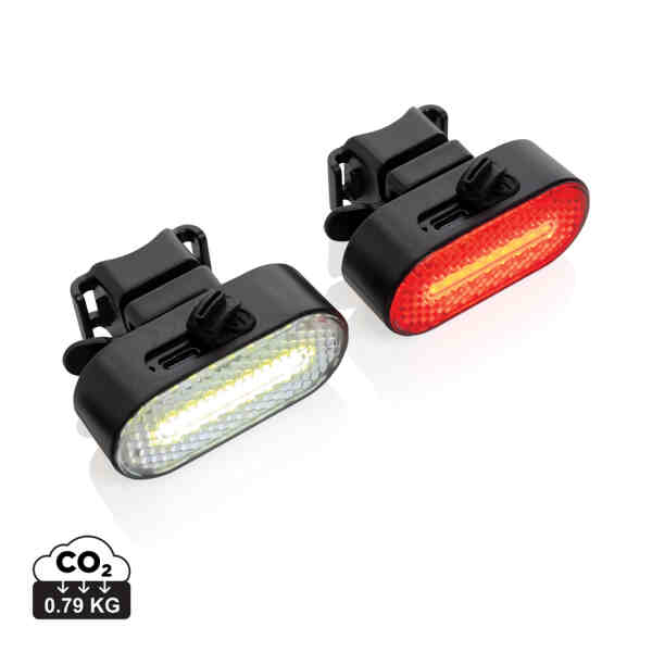Lumino RCS set USB rasvjetnih svjetala za bicikle od reciklirane plastike | Poslovni promo pokloni | promopoint.hr