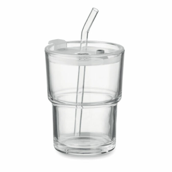 SIP Staklena čaša sa slamčicom 400ml | Poslovni promo pokloni | promopoint.hr