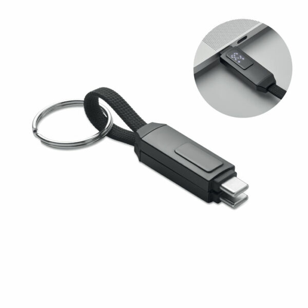 KEYSTO Privjesak za ključeve s kabelom za punjenje od 60 W | Poslovni promo pokloni | promopoint.hr